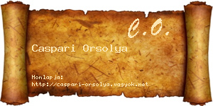 Caspari Orsolya névjegykártya